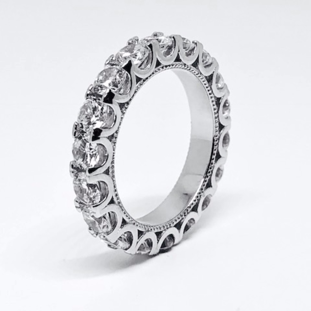 925 Eternity Wedding Band Ring  AAA Quality 4mm CZ